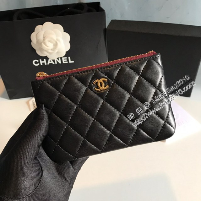 Chanel專櫃經典款女士錢包 香奈兒經典cf系列荔枝牛皮零錢包82365 djc7071